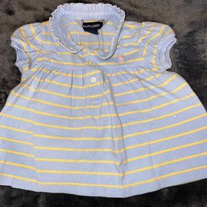 Ralph Lauren knit top light blue with yellow stripes 18M